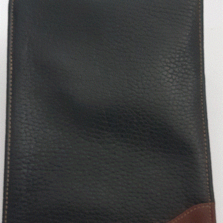 Lederhülle hochformat schwarz/braune Einfassung