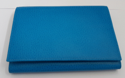 Lederhülle blau Querformat